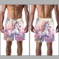 thumbnail image 3 of luoweisi Men's Beach Shorts Quick Dry Swim Trunks with Mesh Lining Unicorn 2XL, 3 of 5