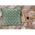 thumbnail image 2 of Green Fluffy Throw Pillow Cushion Cover, Greek Inspired Romance Cupid Silhouette Pattern with Little Hearts Print, Rectangle Accent Pillow Case, 26" x 16", Jade Green Purple Cream, by Ambesonne, 2 of 5