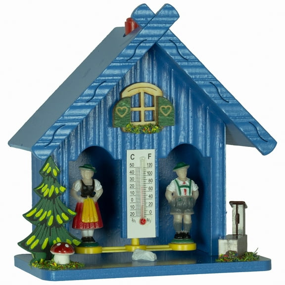 German Black Forest weather house blue TU 894 blau