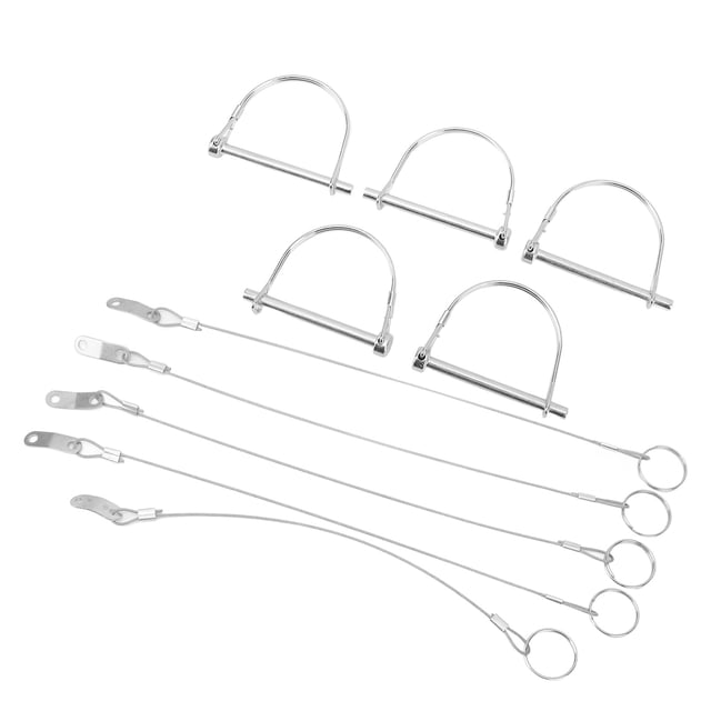 Pasador De Acoplador De Seguridad, Fijación Estable, Pasador De Bloqueo De Eje De Alambre Redondo De 5 Piezas, Acero Inoxidable De 6 X 70 Mm, Fácil De Usar Con Cadena