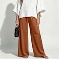 thumbnail image 4 of jjayotai Women Wide Leg Pants Elastic High Waisted Drawstring Palazzo Pants Flowy Beach Outfits Work Business Casual Trousers, 4 of 6