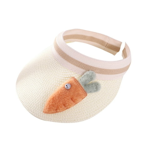 

Baby Girl Summer Cartoon Carrot Visors Sun Straw Hats & Caps