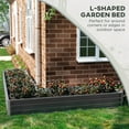 thumbnail image 4 of Outsunny L-Shaped Raised Garden Bed Galvanized Steel Planter Box Dark Grey, 4 of 10