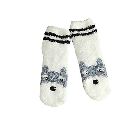 

Yinguo Adult Animal Print Lovely Puppy Plush Middle Tude Socks Home Stockings