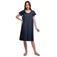 thumbnail image 1 of Moomaya Robe de Nuit d'Allaitement pour Femmes, Unie, à Col Rond, en Popeline de Coton, 1 of 4