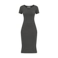 thumbnail image 4 of No Boundaries Midi Slit Dress with Short Sleeves, Women's, 4 of 4