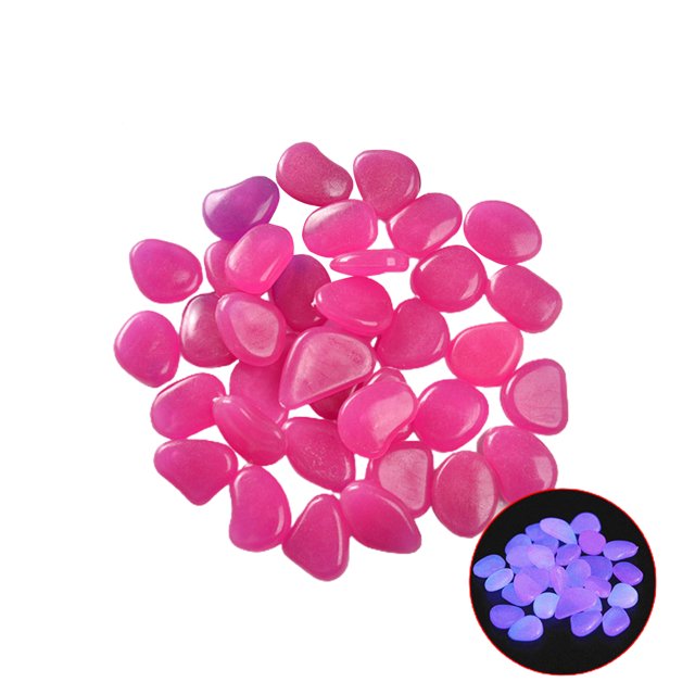 100PCS Glow Stones Pebble Simulation Cobble Man Made Rock Fish Tank Pebbles Resin Gardening Decorations,2.2CM