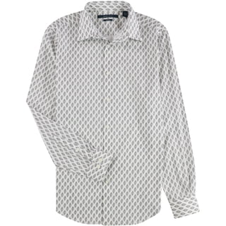 Chemise homme Perry Ellis des années 90/2000, taille L verte et bleue à manches courtes boutonnée - France