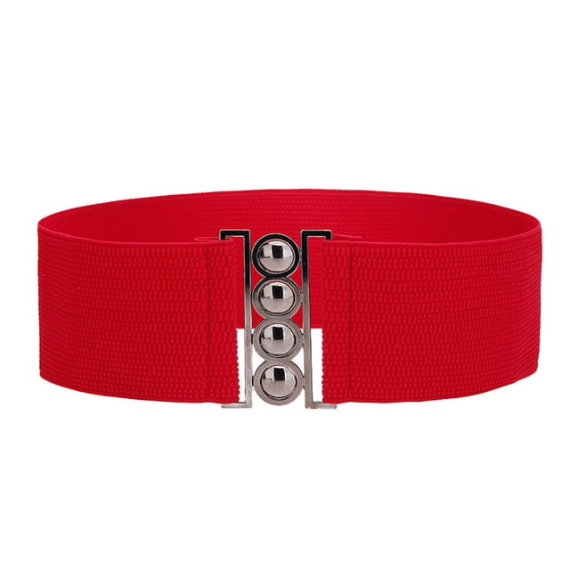 Ceinture de Robe Élastique Style Simple Universelle Ajustable Confortable avec Boucles Multicolore Ceintures de la Saint-Valentin pour Femmes Robes Rouge