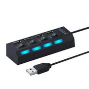 Multi Port USB Hub Splitter 4 Port USB 2.0 Hub For Laptop USB Port Expander With On/Off Individual Switch Compatible For All USB Device