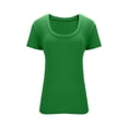 thumbnail image 6 of WXLWZYWL Going out Tops for Women Short Sleeve Shirts Square Neck Stretchy Slim Fitted Basic Tees 2026, 6 of 6