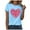 Blue, variant on Plus Size Valentines Shirts for Women Heart Print Graphic Tees Teacher Valentine Shirt Casual Tops(Wine, M)