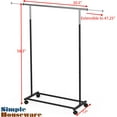 thumbnail image 3 of Simple Houseware Standard Rod Clothing Garment Rack, Black, 3 of 4