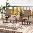 thumbnail image 4 of Gymax Tabourets de Bar Pivotants pour Patio - Ensemble de 2, Brun, 4 of 10