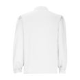 thumbnail image 4 of FAIWAD Women's Tops Long Sleeve Frill Round Neck Solid Color Blouse Button Down Office Shirt, 4 of 6