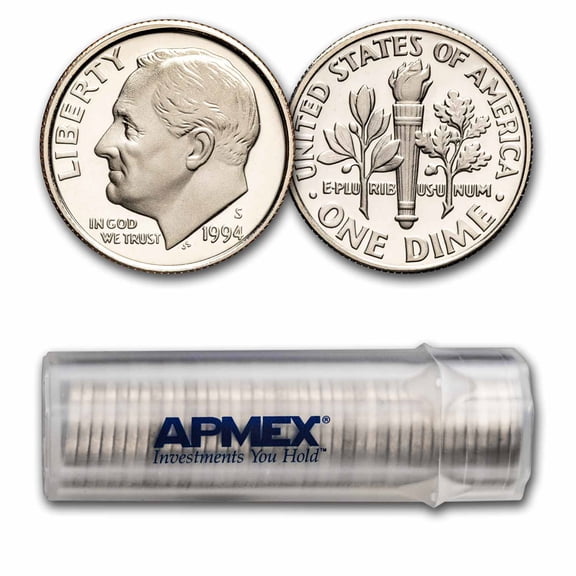 1994-S Roosevelt Dime 50-Coin Roll Proof