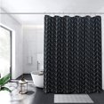 thumbnail image 3 of KSEERBABALL Black and White Herringbone Shower Curtain, 72"x72" Machine Washable, 3 of 6