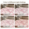 thumbnail image 7 of ODIKA 8'x10' Washable Area Rug Coquette Motif Round Shaped Bows Dainty Scroll Pink Ribbon Playful for King Size Bedroom Under Bed, Master Suite, Non-Shedding, Easy Care, 7 of 7