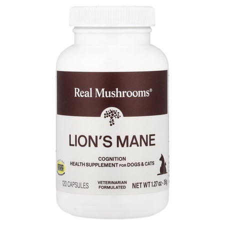Real Mushrooms Lion's Mane, For Dogs & Cats, 120 Capsules