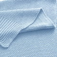 thumbnail image 3 of PiccoCasa 1Pcs Cotton Textured Solid Soft Decorative Knit Blanket Pale Blue 50" x 60", 3 of 8