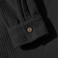 thumbnail image 7 of Nowekniz Corduroy Hooded Shirt Jacket, Waffle Long Sleeve Button Down Lightweight Casual Coat, Versatile Hooded Sweatshirt Tee for Daily Casual and Running Wear, 7 of 7