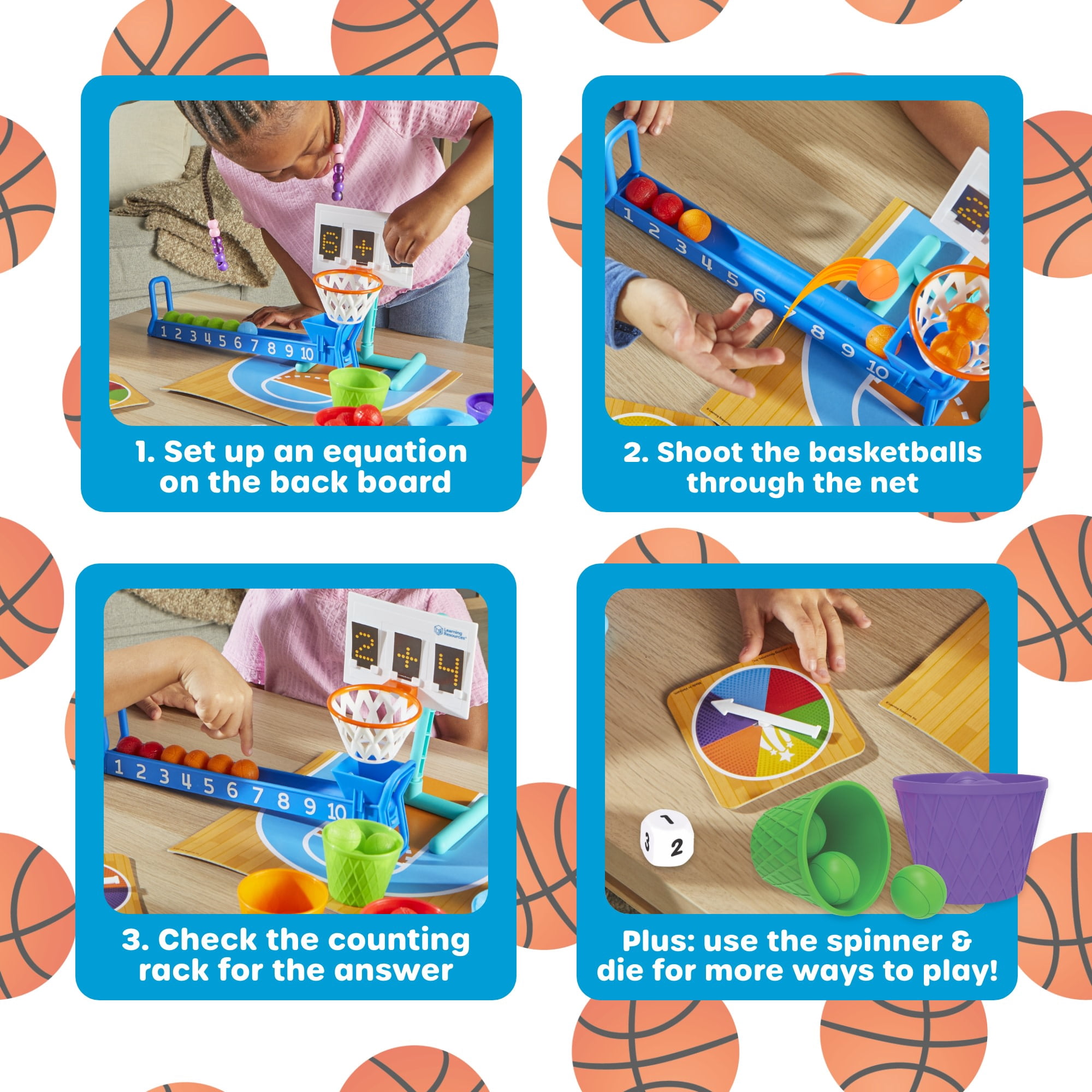 Learning Resources Slam Dunk Sums – Math Games, Classroom Board Game, Ages 4+
