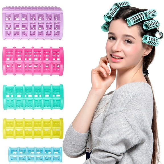 Hair Curlers Rollers Self Grip Rollers with Snap Hairdressing Curlers Heatless Hair Curlers for DIY Hairdressing Salon Barber