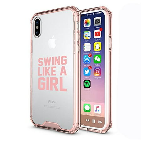 Clear Shockproof Bumper Case Hard Cover For Apple Iphone Swing Like A Girl Golf Softball Kettlebell Pink For Apple Iphone Xs Max