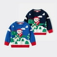 thumbnail image 5 of GYRATEDREAM Kids Christmas Sweatshirts Boys Girls Funny Print Xmas Clothes Top Child Long Sleeve Crewneck Pullover for 8-9Y Blue, 5 of 5