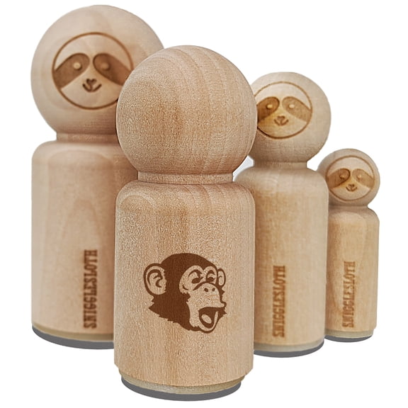 Surprised Chimpanzee Ape Head Monkey Rubber Stamp for Scrapbooking Crafting Stamping - Mini 1/2 Inch