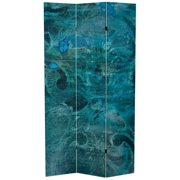 7 ft. Tall Double Sided Deep Blue Sea Canvas Room Divider