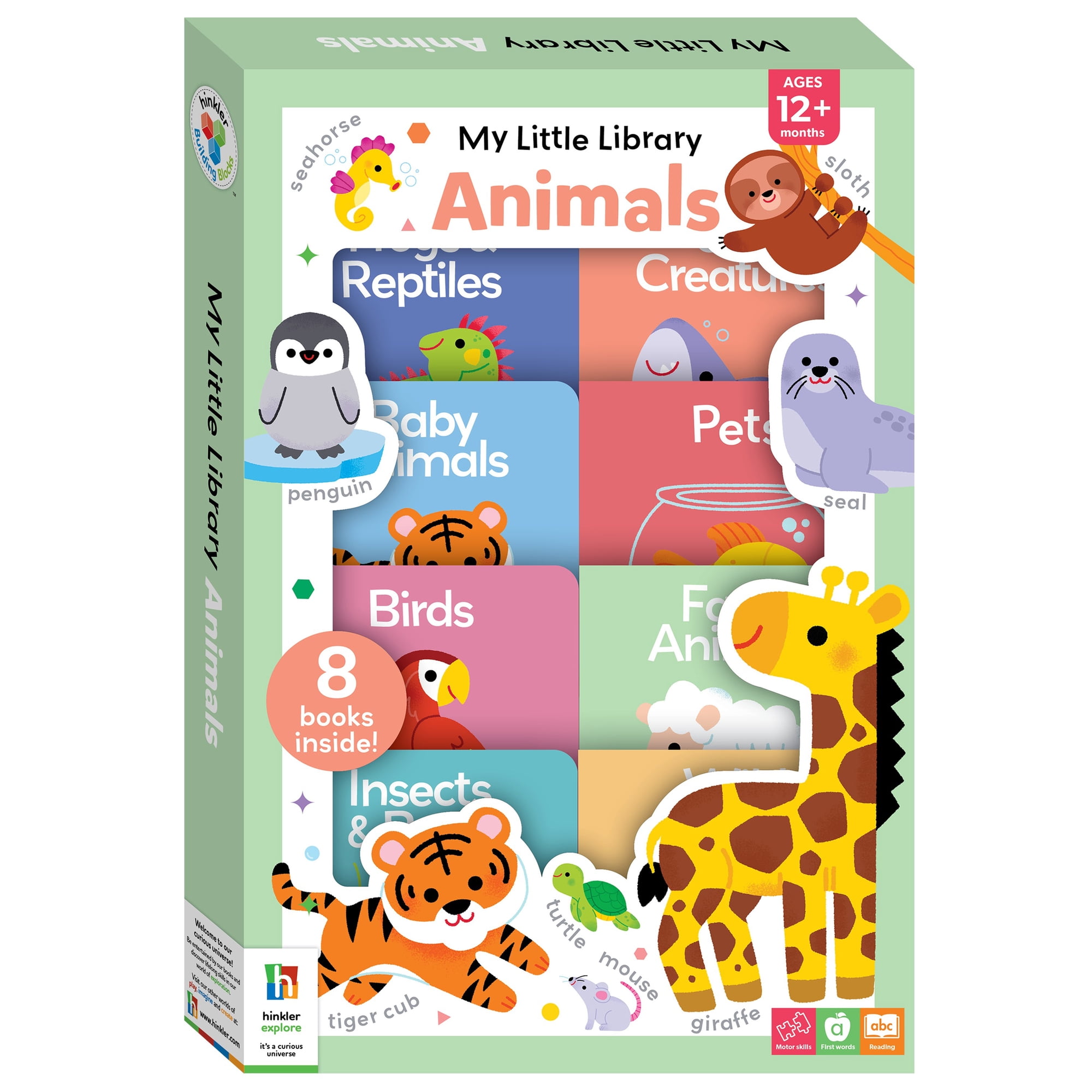 Hinkler My Little Library Animals Board Book Set for Ages 12 Months and Up
