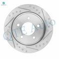 thumbnail image 2 of Rear Drilled Slotted Brake Disc Rotors 280mm For 2004-2013 Mazda 3, 2 of 6