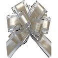 thumbnail image 1 of jefyghe 6 PCS Large Pull Bows 6 Inch Trimmed Striped Silver Bows for Gift Wrapping Wedding Basket Birthday Party Gift Boxes and Flower Decorations, 1 of 5