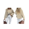 thumbnail image 3 of Gabardina Corta para Mujer, Abrigo Holgado de Larga con Solapa y Doble Botonadura, Ropa de Abrigo de Moda Albaricoque L, 3 of 7