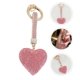 thumbnail image 2 of Exquisito llavero con forma de corazón de diamantes de imitación, colgante decorativo con purpurina, práctico llavero., 2 of 8