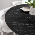 thumbnail image 1 of Modway Lippa Table de Salle à Manger Ronde en Marbre Artificiel de 60 Pouces en Or Noir, 1 of 7