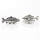 thumbnail image 5 of Gemelos de trucha marrón de peltre inglés fino - En caja de regalo - Gemelos de pez de pesca, 5 of 5
