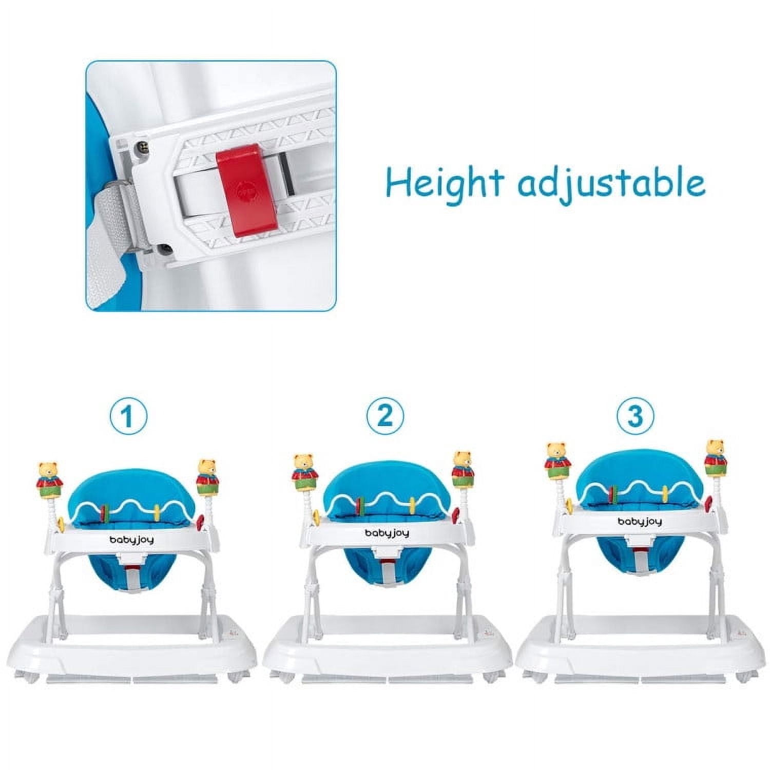 Kadyn Baby Learning Walker, Baby Walker, Baby Activity Walker,Adjustable Height Removable Folding Portable Baby Walker-Blue