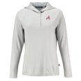 thumbnail image 2 of Women's Cutter & Buck Gray Atlanta Braves Cooperstown Collection Coastline Epic Comfort Eco Recycled Hoodie Raglan Long, 2 of 3