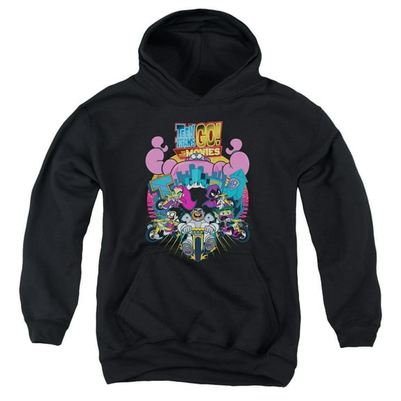 Teen Titans Go To The Movies - Burst Through - Youth Hooded Sweatshirt - Medium
