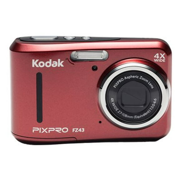 Kodak PIXPRO Friendly Zoom FZ43 - Digital camera - compact - 16.15 MP - 720p - 4x optical zoom - red