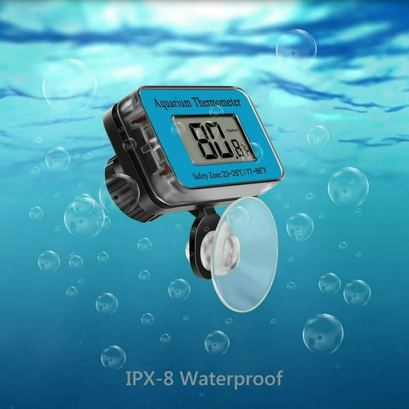 PENGXIANG Aquarium Thermometer LCD Digital Waterproof Thermometer with Suction Cup Fish Tank Water Temperature for Fish Like Betta