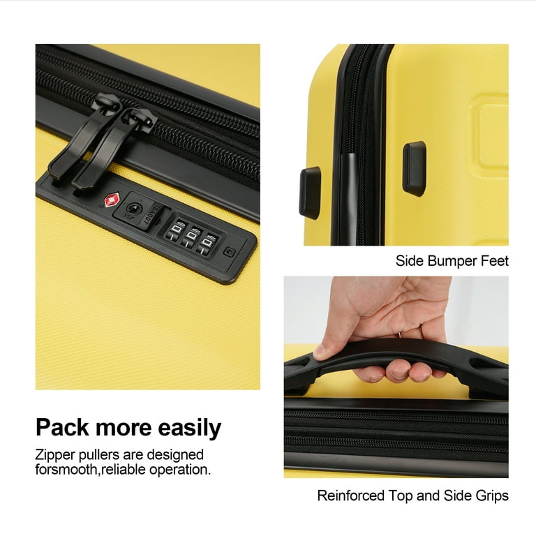 Ginza Travel Lightweight 3-Piece Hard Shell Carry On Luggage Set