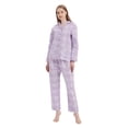 thumbnail image 1 of GLOBAL Conjuntos de Pijamas de Algodón para Mujer Ropa de Dormir de Manga Larga con Botones Ropa de Dormir Cómoda Conjunto de Pijamas Suaves Flor Púrpura 3XL, 1 of 6