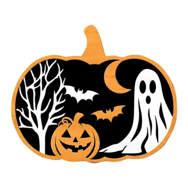 Adornos De Calabaza Para Halloween Decoraciones De Madera Artículos Para Fiestas Colgante Decorativo Con Forma De Calabaza