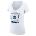 thumbnail image 2 of Women's G-III 4Her by Carl Banks White Seattle Kraken Super-Slim Fit Lightweight Collage Team Graphic T-Shirt, 2 of 3