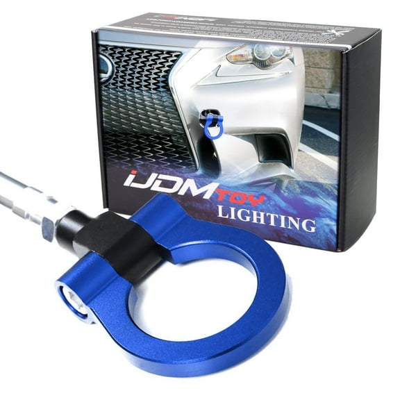JDM Blue Track Racing Style Tow Hook Ring For Lexus 2006-up IS250 IS350 GS350 GS460, 2007-up LS, 2011-up CT & 2012-up RX Facelift, Made of Lightweight Aluminum