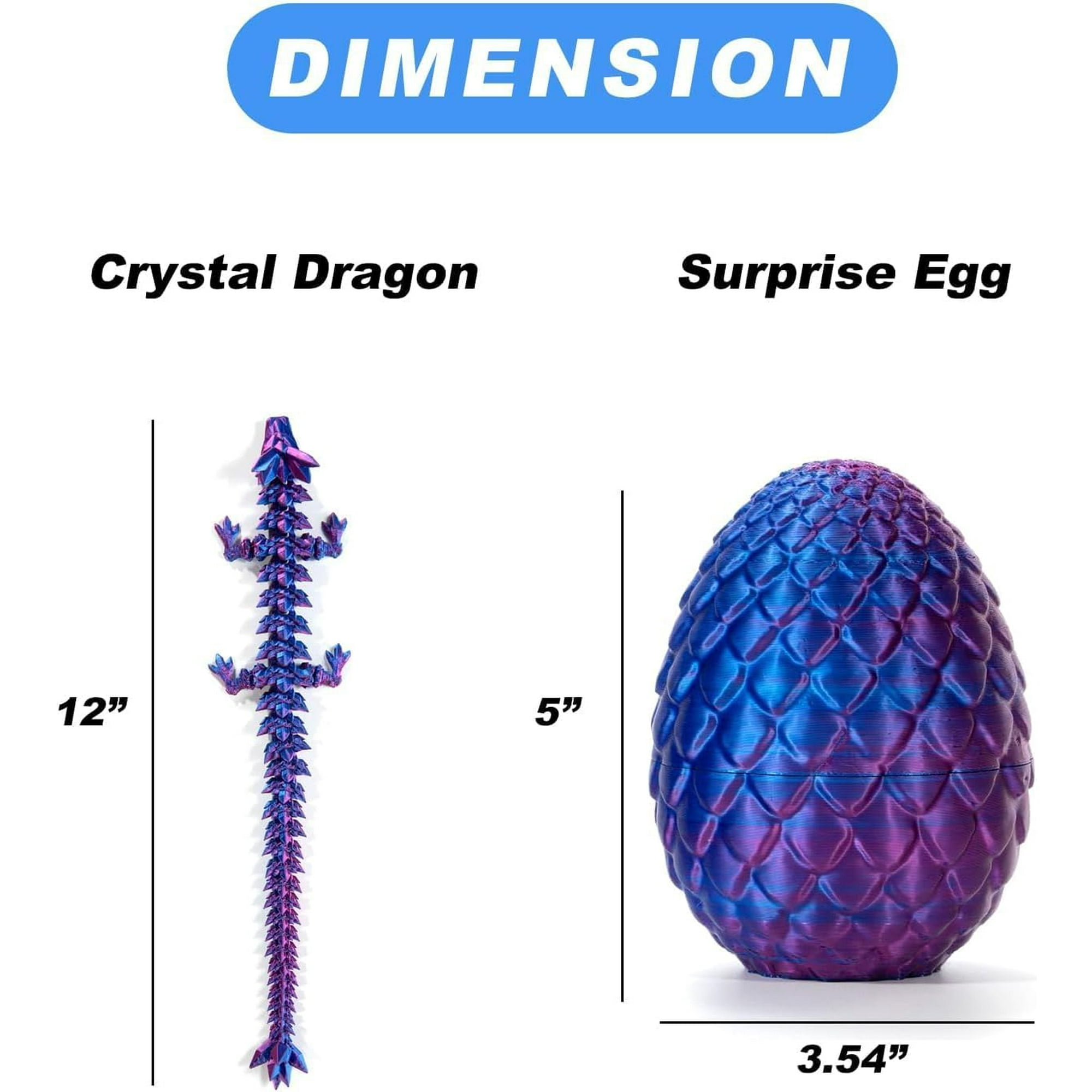 3D Printed Dragon in Egg, 3D Printed Articulated Dragon, New Full
