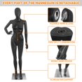 thumbnail image 5 of Detachable Female Mannequin Full Body Realistic Dress Form 70 Inches Adjustable Torso Sewing Model for Clothing Boutique Black, 5 of 6